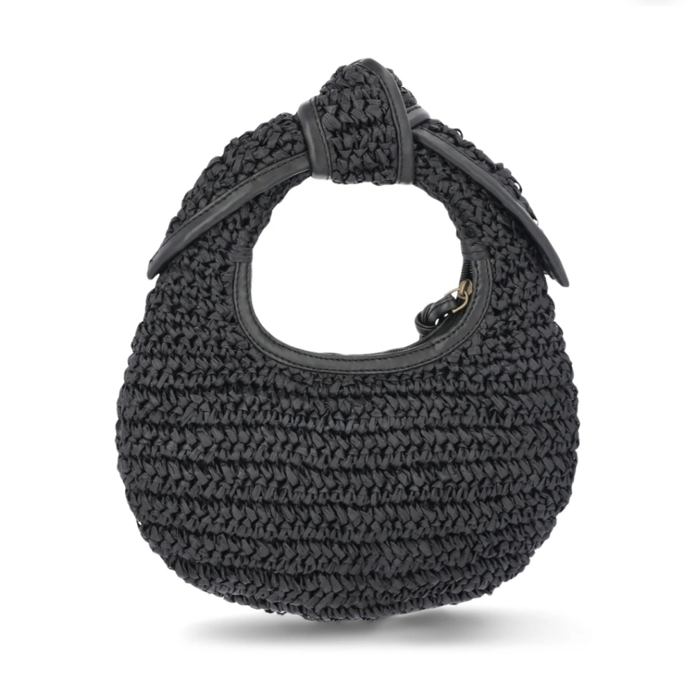 Time and Tru Black Woven Mini Bag